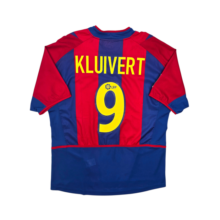 2002/03 Barcelona Home Football Shirt (M) Nike #9 Kluivert