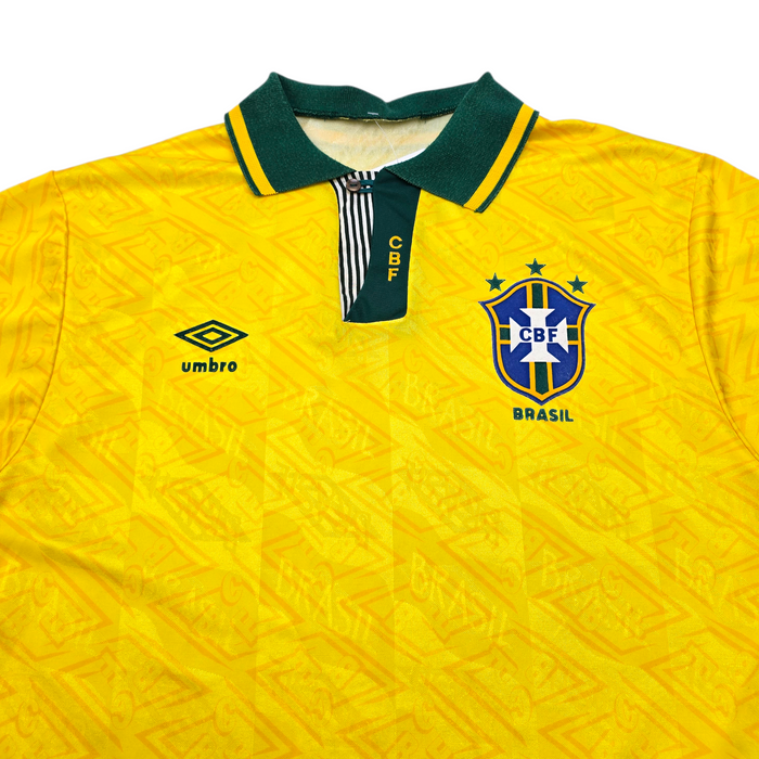 1991/93 Brazil Home Football Shirt (L) Umbro