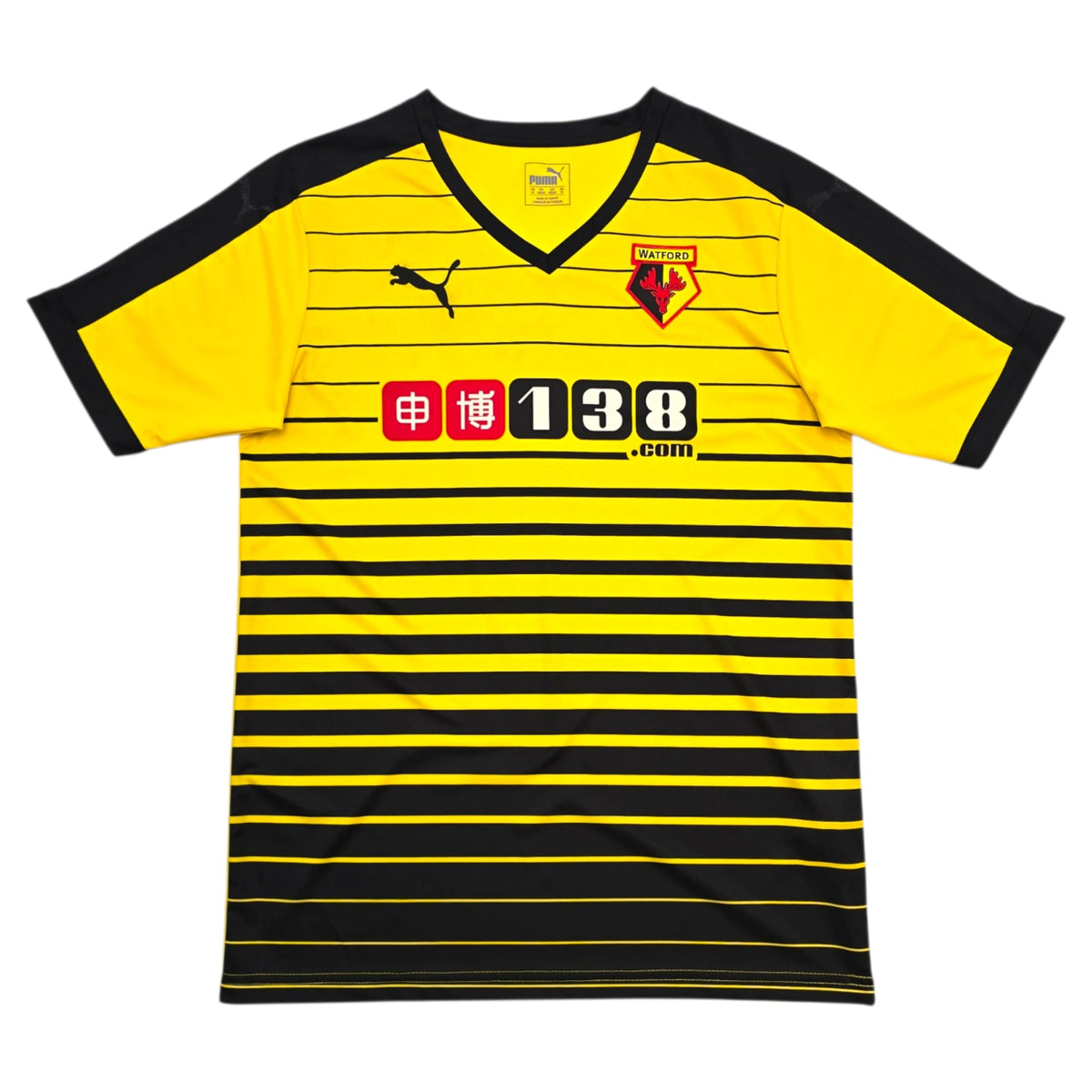 2015/16 Watford Home Football Shirt (M) Puma #9 Deeney