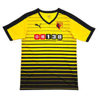2015/16 Watford Home Football Shirt (M) Puma #9 Deeney