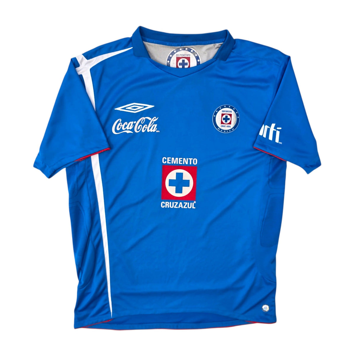2006/08 Cruz Azul Home Football Shirt (M) Umbro #19 C. Delgardo