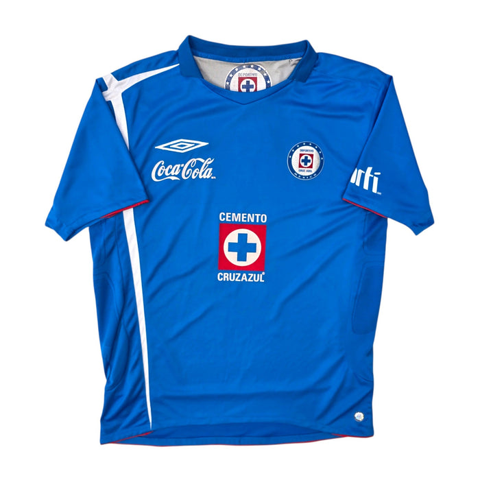 2006/08 Cruz Azul Home Football Shirt (M) Umbro #19 C. Delgardo