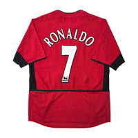 2002/04 Manchester United Home Football Shirt (M) Nike #7 Ronaldo