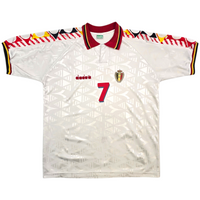 1992/94 Belgium Away Football Shirt (L) Diadora #7 Van Der Elst