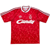 1989/91 Liverpool Home Football Shirt (M) Adidas