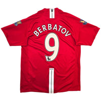 2007/09 Manchester United Home Football Shirt (M) Nike #9 Berbatov