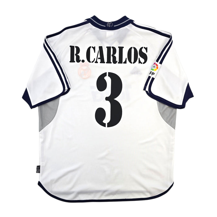 2000/01 Real Madrid Home Football Shirt (XL) Adidas #3 R. Carlos