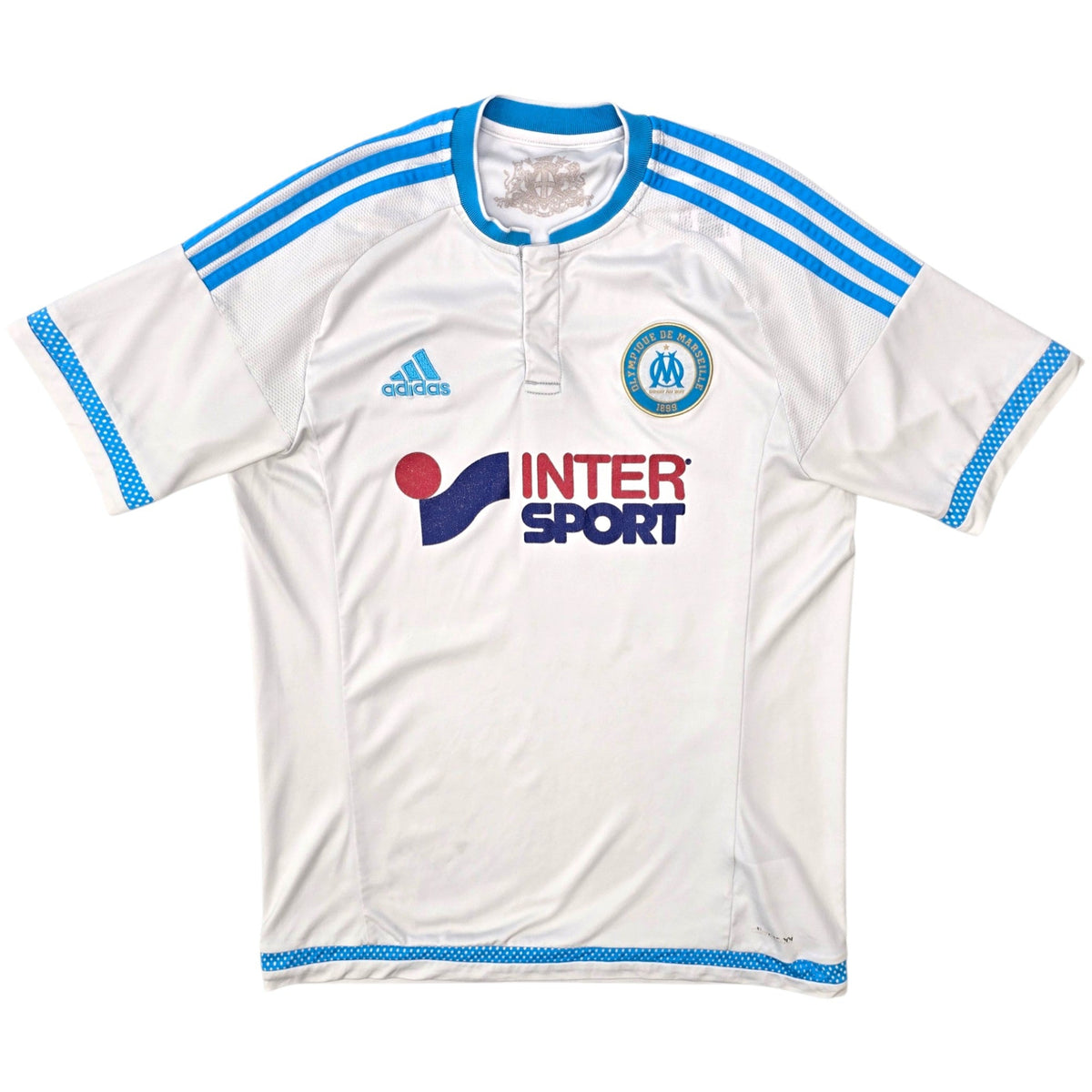 2015/16 Olympique Marseille Home Football Shirt (M) Adidas #22 Batshuayi