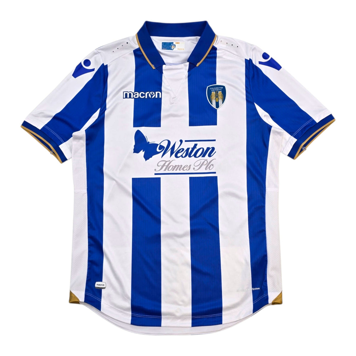 2017/18 Colchester United Home Football Shirt (L) Macron #9 Fuller