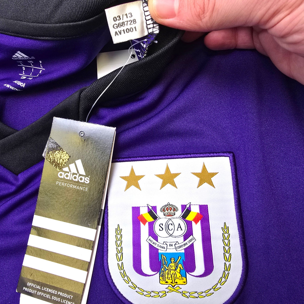 2013/14 Anderlecht Home Football Shirt (L) Adidas #45 Mitrovic