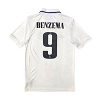2022/23 Real Madrid Home Football Shirt (S) Adidas #9 Benzema