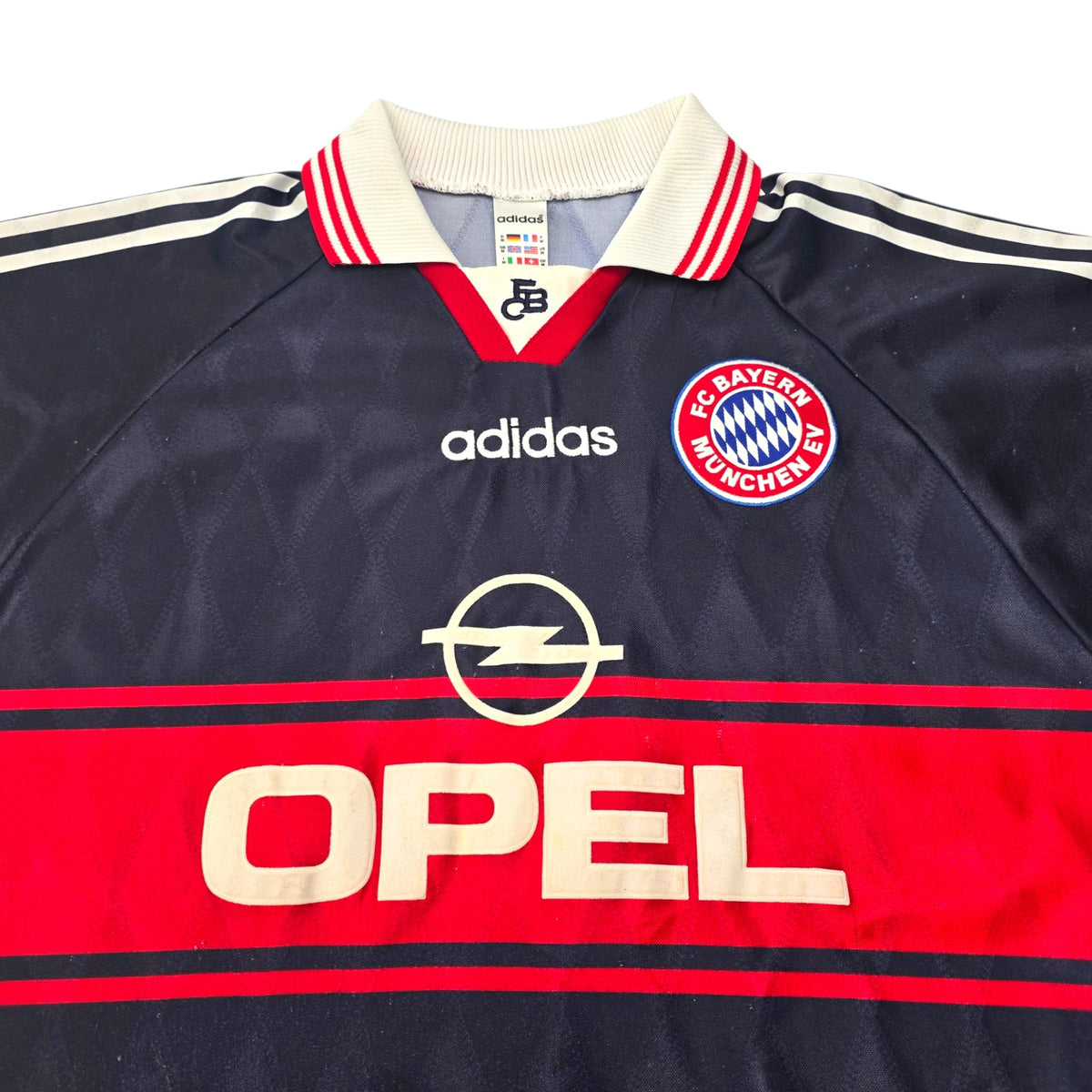 1997/99 Bayern Munich Home Football Shirt (M) Adidas #9 Elber