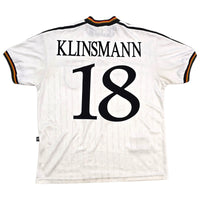 1996/98 Germany Home Football Shirt (L) Adidas #18 Klinsmann
