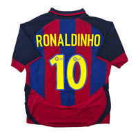 2003/04 Barcelona Home Football Shirt (L) Nike #10 Ronaldinho