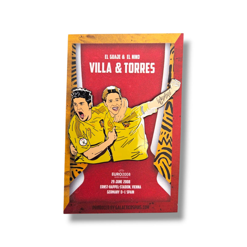 Villa & Torres - EURO 2008 Winners (Away) Football Icon Pin Badge - Football Finery - GalacticosPins_Spain2008_Away