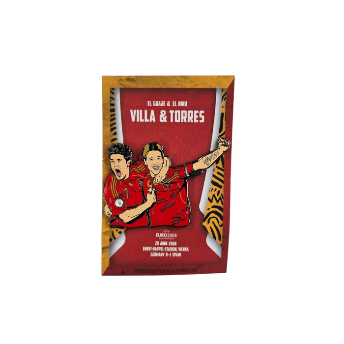 Villa & Torres - EURO 2008 Winners Football Icon Pin Badge - Football Finery - FF203238
