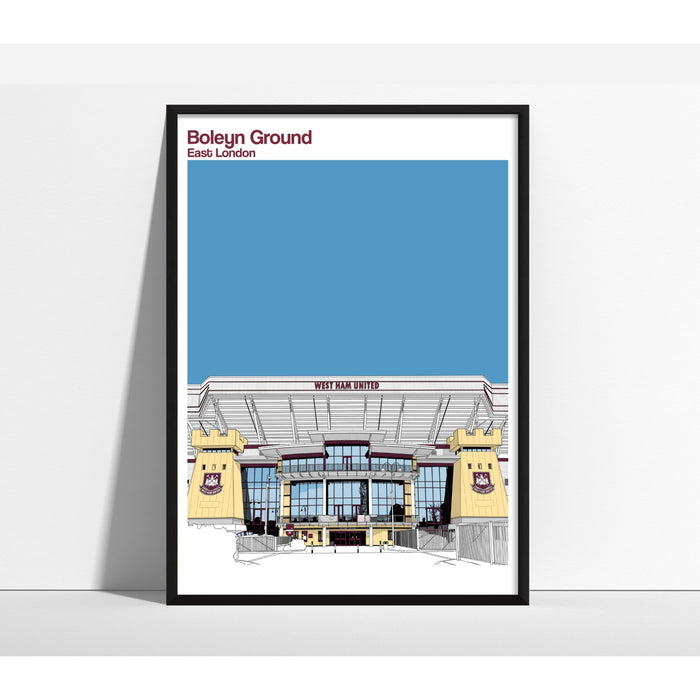 West Ham United Football Artwork - The Boleyn Ground - Football Finery - FF203115