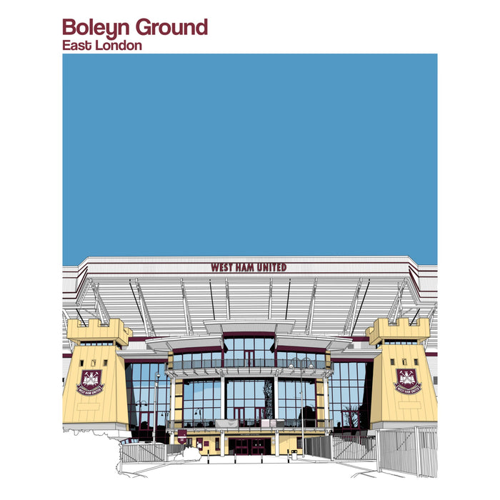 West Ham United Football Artwork - The Boleyn Ground - Football Finery - FF203115