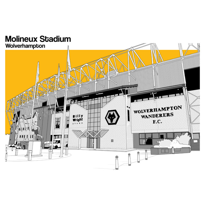 Wolverhampton Wanderers Football Artwork - Molineux Stadium - Football Finery - FF203127