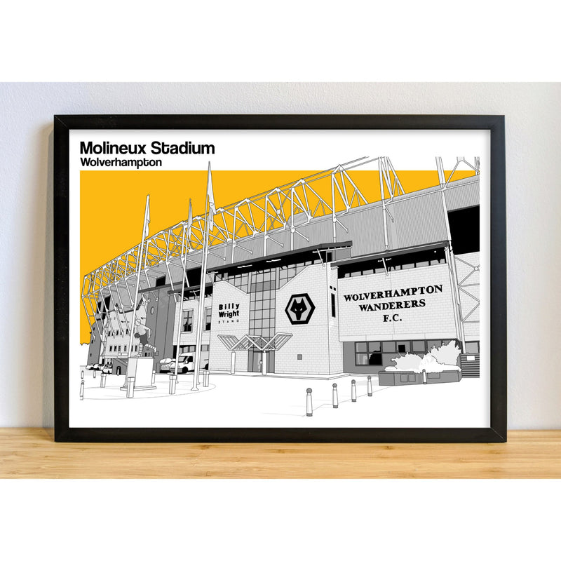 Wolverhampton Wanderers Football Artwork - Molineux Stadium - Football Finery - FF203127